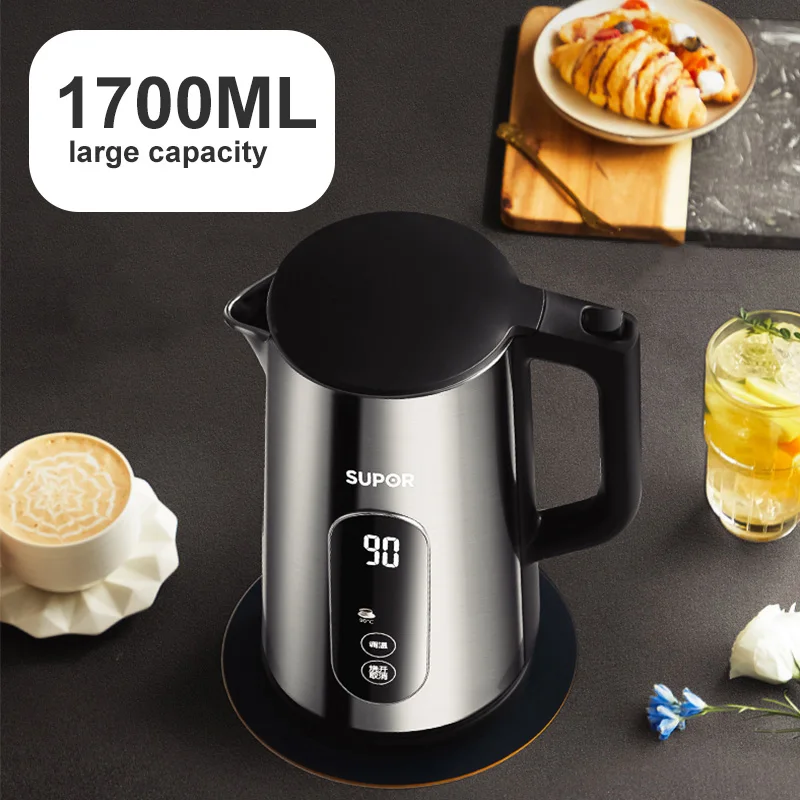 SUPOR 1.7L Electric Kettle Intelligent Home Water Bottle Adjustable Temperature Portable Water Boiler Multifunctional Tea Pot