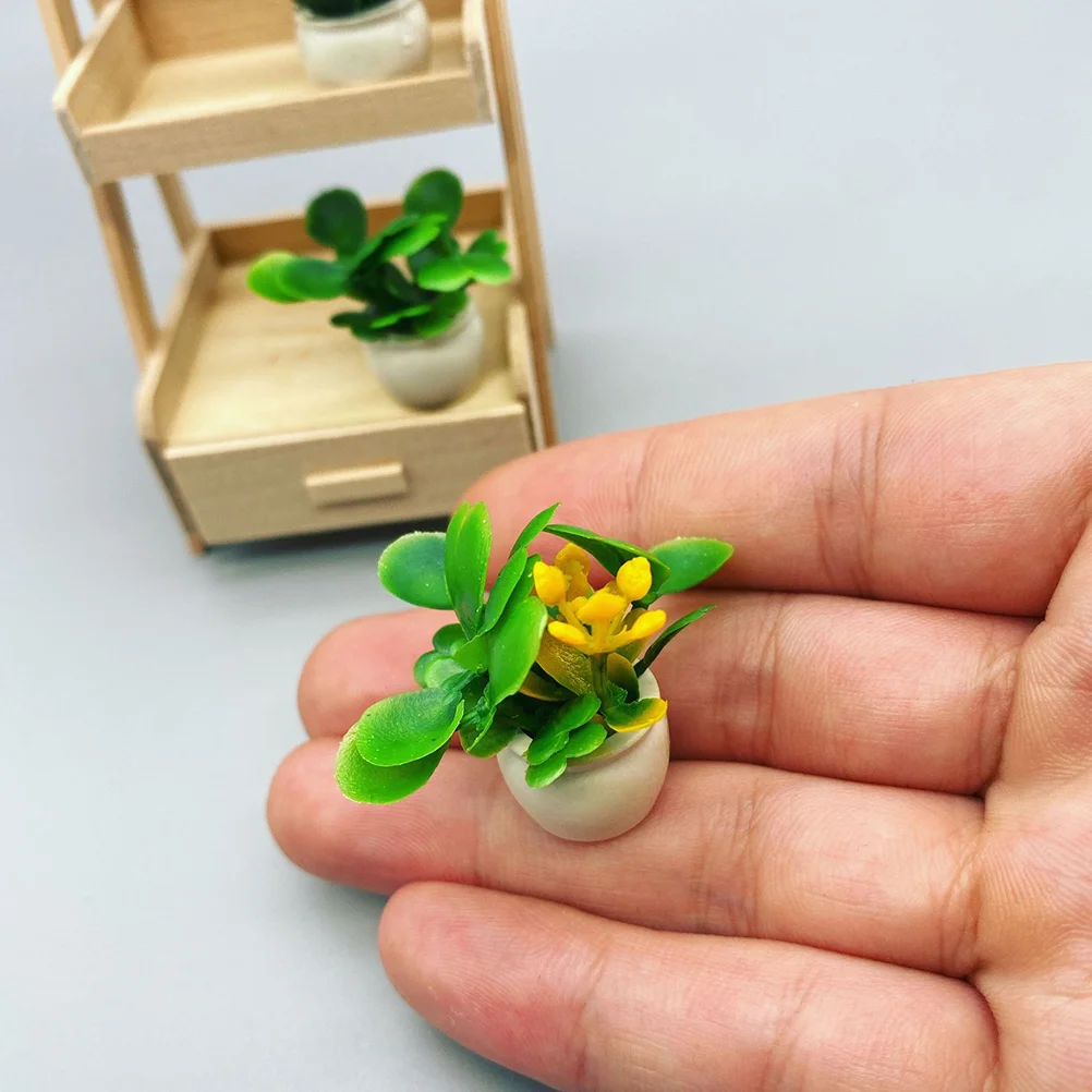 8pcs Miniature Plants Tiny House Mini Potted Plants Mini House Ornament Table Decorations tiny plants