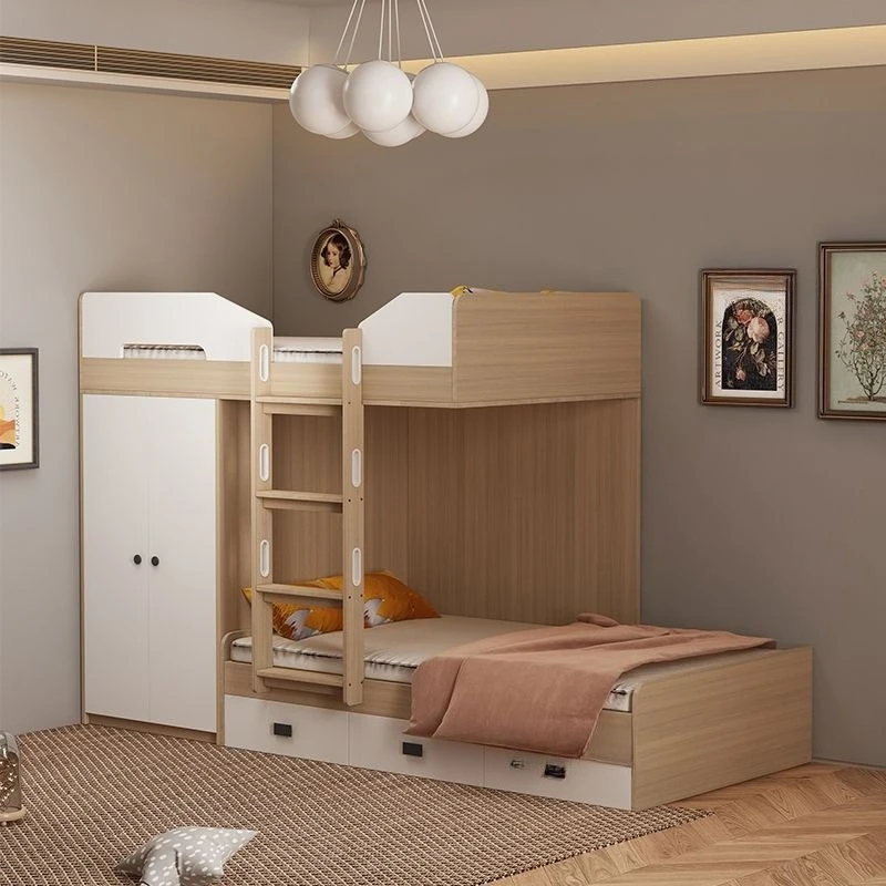 Staggered Bunk Beds Bunk Beds Multifunctional Children's Room Small Apartment Mother and Child Bed Tatami