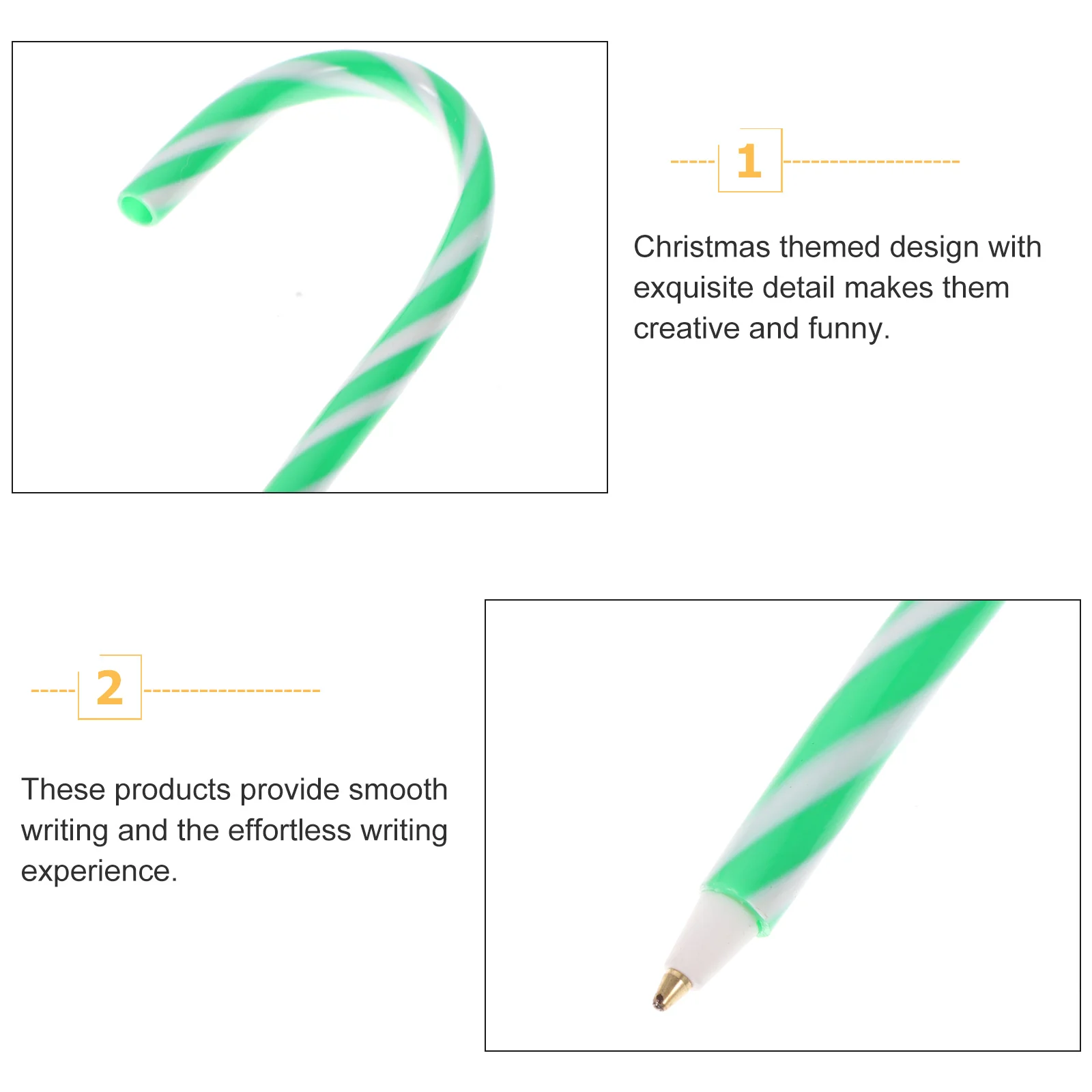 Stylo canne de Noël pour enfants, cadeaux de Noël pour enfants, stylos à thème, fournitures scolaires, bleu, noir, créatif pour étudiants, festif