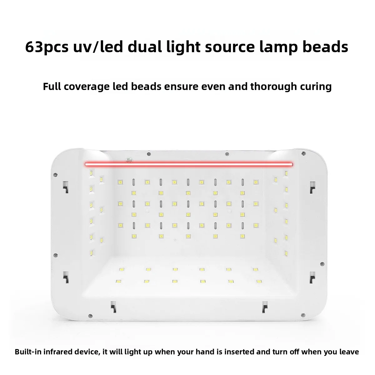 Salon Grade LED Nail Phototherapy Lamp, Integrated Hand Rest Design, High Speed Gel Polish Curing Machine Tool