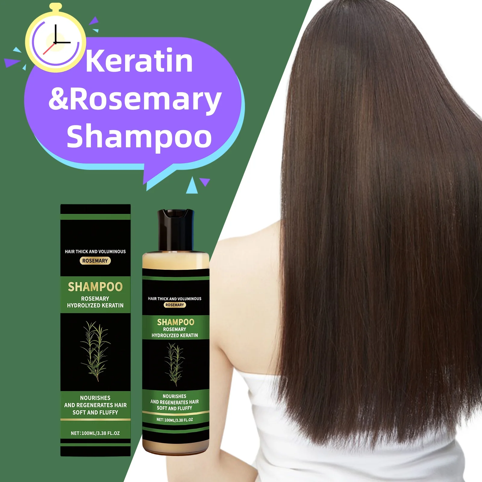 Keratin Moisturizing Shampoo Keep Healthier Root Deep Cleaning Improve Thicken Scalp Massage Family Rosemary Hair Growth Shampoo