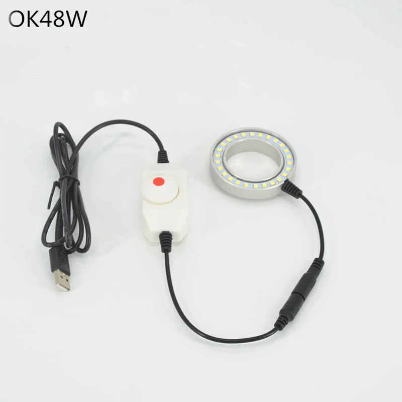Lampada illuminatrice ad anello regolabile ultrasottile da 26 LED per microscopio con ZOOM STEREO Spina USB OK42B/OK48M