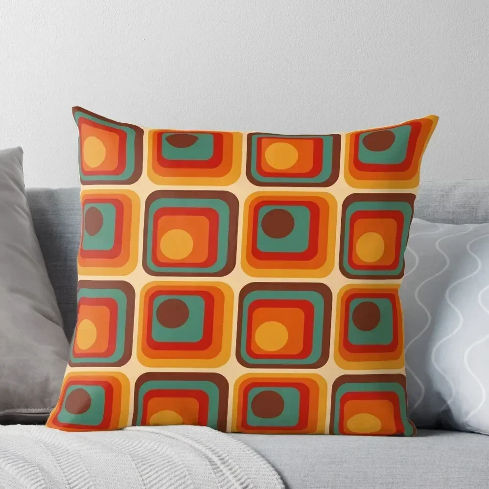 

Retro Geometric Gradient Square and Circle Pattern 221 Throw Pillow covers for pillows christmas supplies pillow