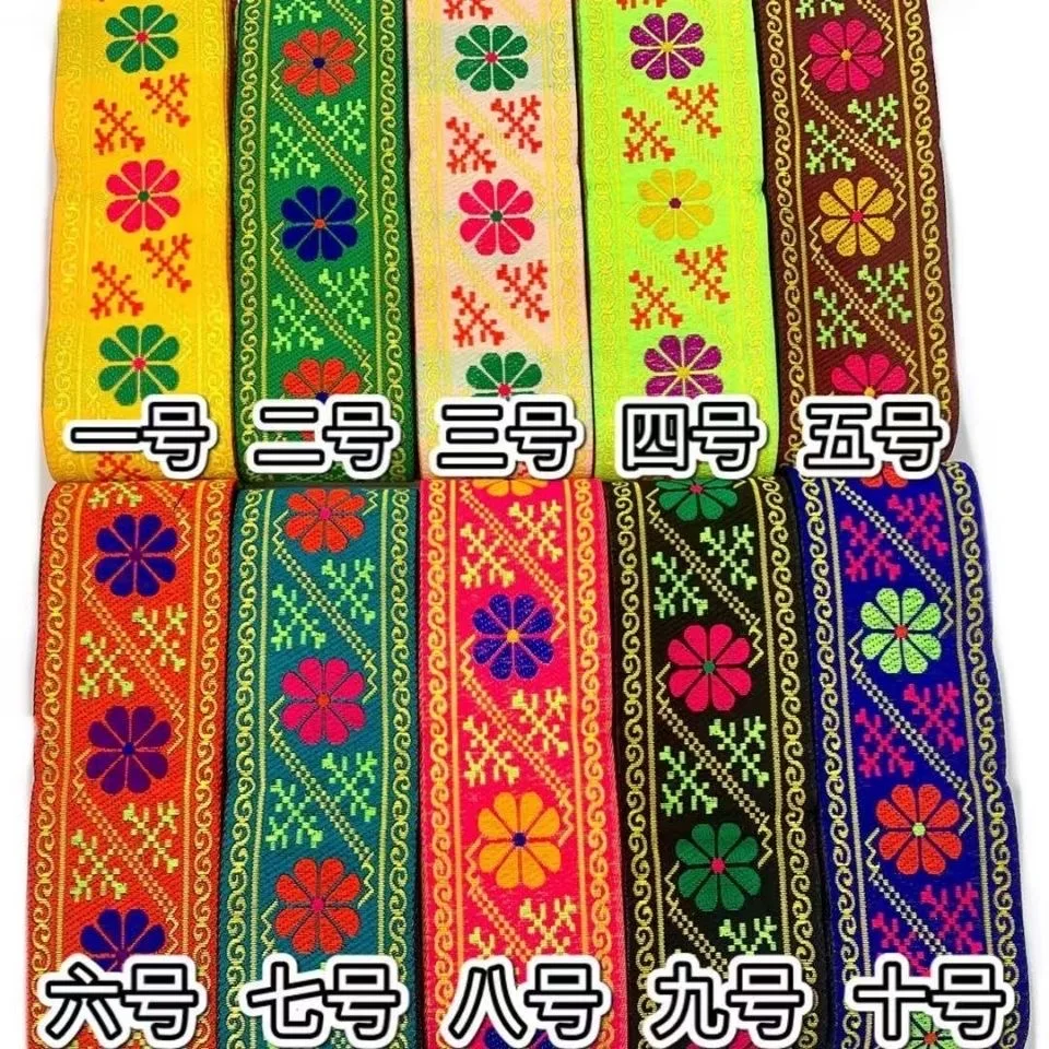 

5 см 7 ярдов жаккардовая лента тканая лямка этническая отделка кружево DIY занавеска для одежды швейные аксессуары ткань