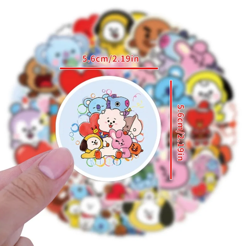 50PCS BT21 Stickers TATA KOYA MANG RJ Cartoon Idol Peripherals Suitcases Laptops Mobile Phones Refrigerators Waterproof Stickers