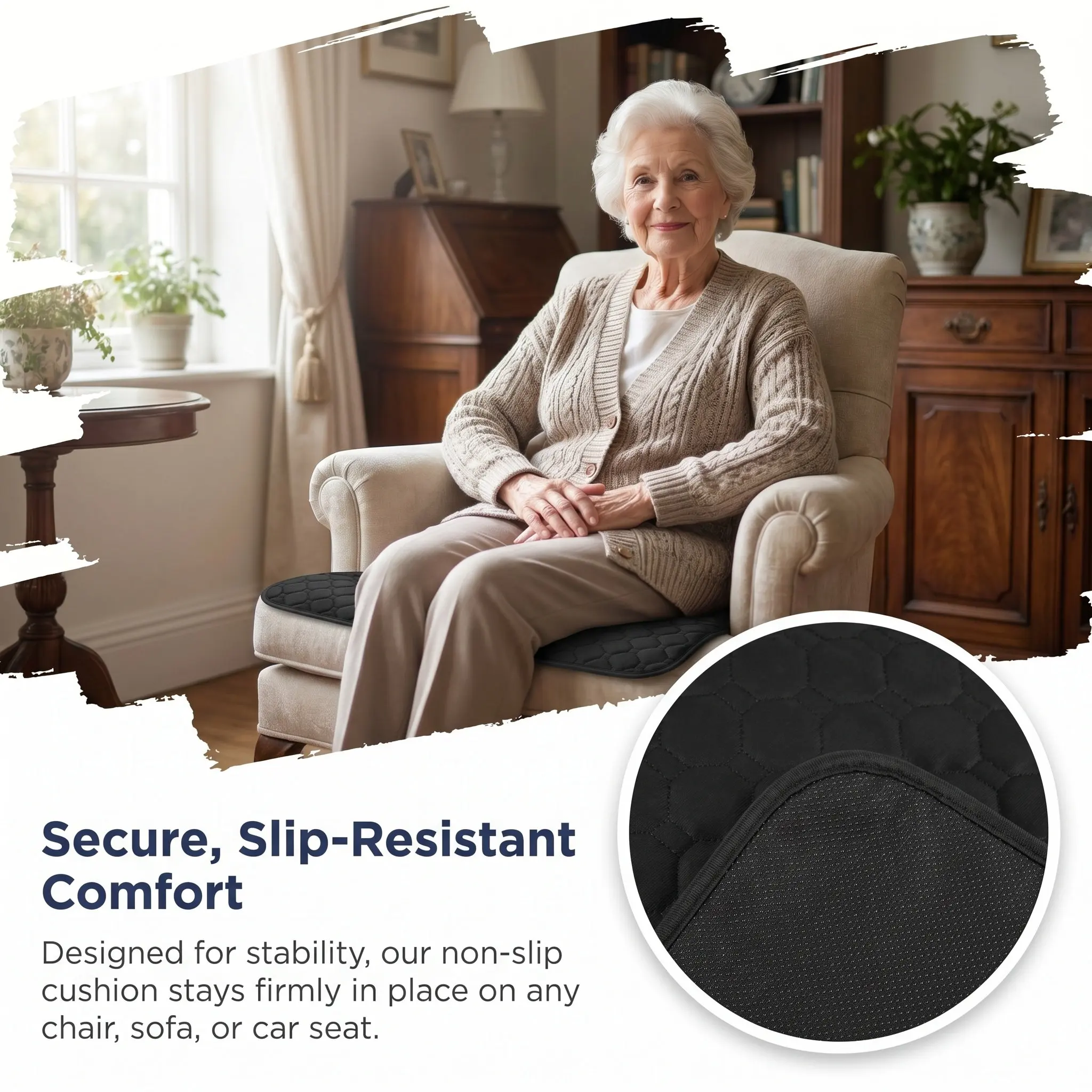 Breathable Waterproof Seat Cushion Absorbent Seat Protector Pad Washable Reusable Under Pad for Car Chair Couch Protection
