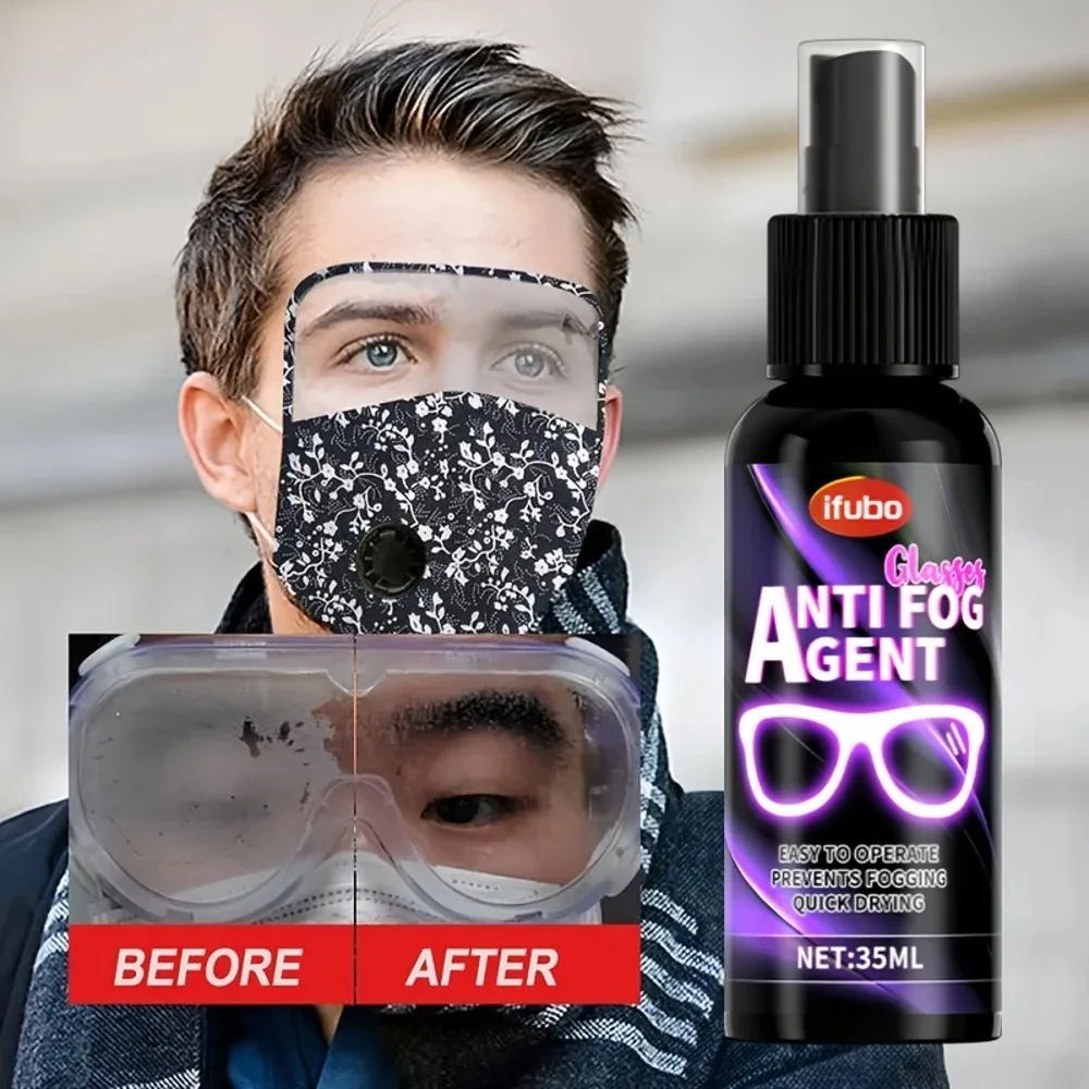 

100ml New Glass Anti-Fog Spray - Instant Clear Vision for Glasses, Goggles, Helmets, Long-Lasting Fog Prevention Solution