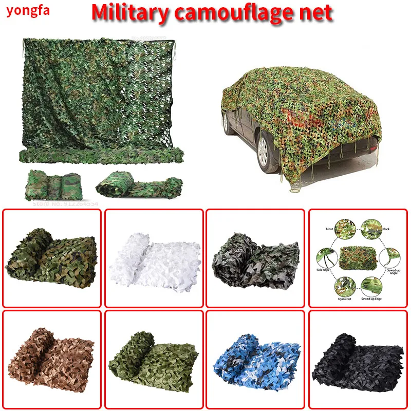 Versterkte Camouflagenetten Voor Zwembad, Strand Tuinhuisje, Tuin Zon Onderdak, 7 Kleur Camo Stof Netting, 2X2M, 2X10M, 3X5M, 3X10M,