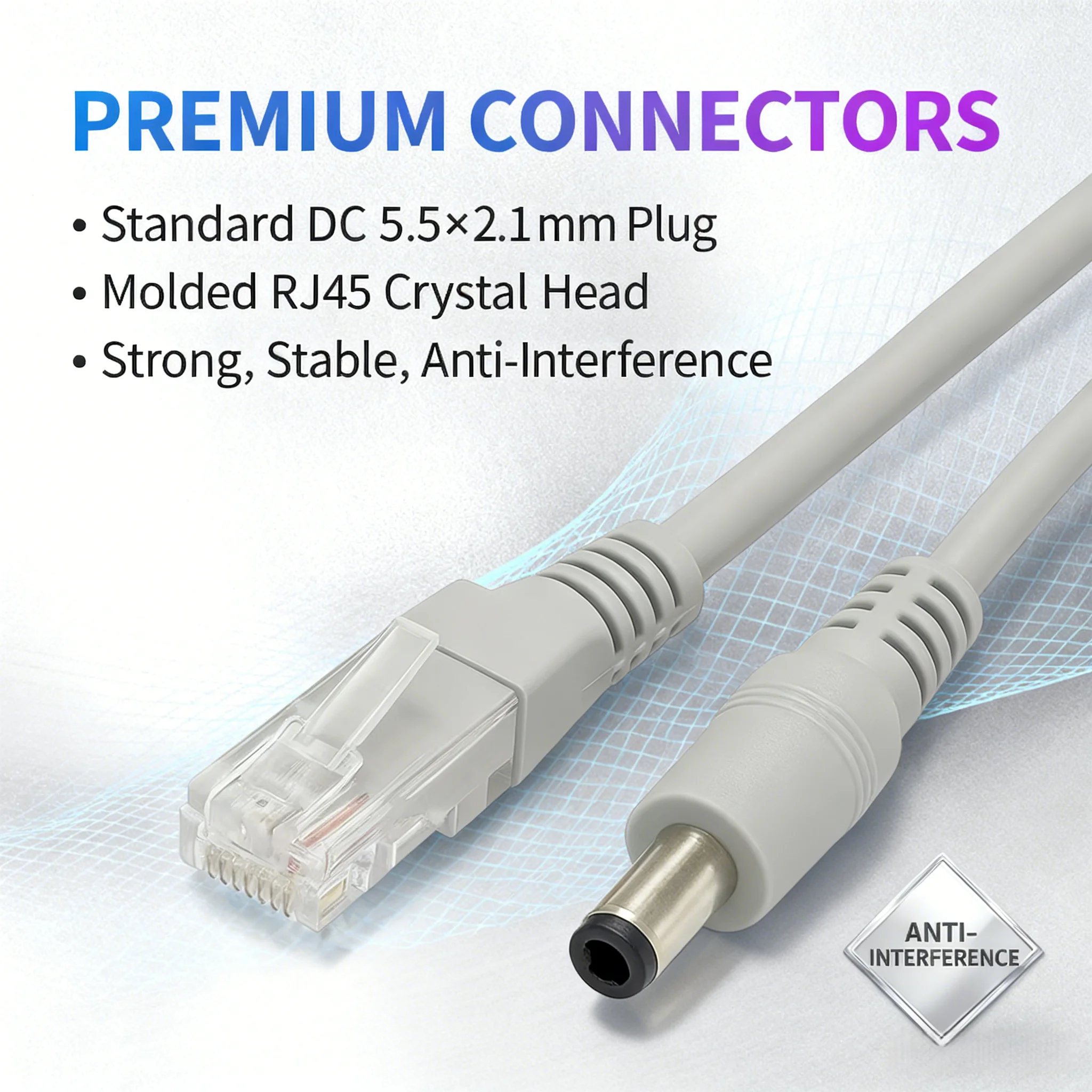 

Сетевой удлинительный кабель постоянного тока 5,5 × 2,1 мм, 5 м-20 м, стабильный для маршрутизатора IP-камеры, проводка домашней безопасности, зима