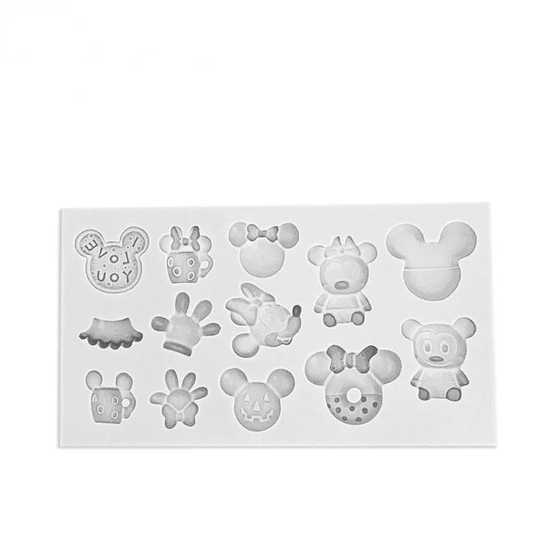 Disney Mickey Mouse Silicone Mold Cartoon Anime Silicone Chocolate Cake Cookie Baking Fondant Silicone Mold Kitchen Supplies New