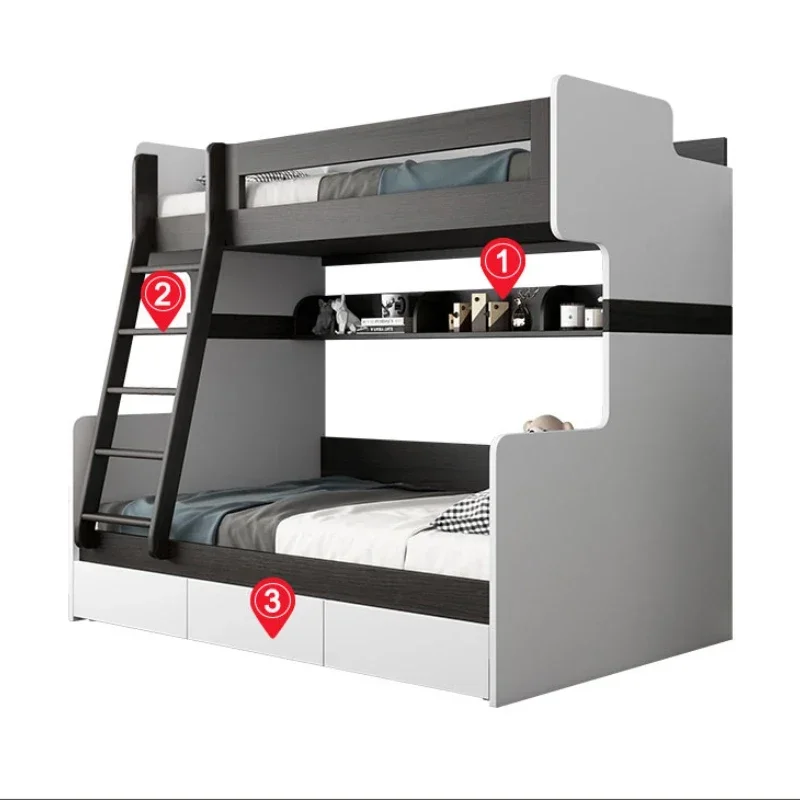 

Bunk Bed Modern Design New Style Solid Wood Twins Youth Children's Bed Furniture Bedroom Set ROU LAN