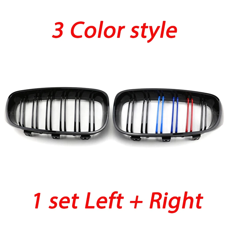 Fromt Bumper Car Styling Kidney Racing Grille Fit For BMW 3 Series GT F34 2012-2020 Repalcement Dual Slat Gloss Black M Color