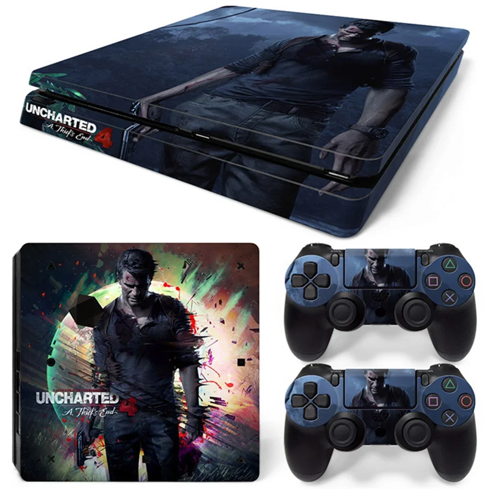 Uncharted 4 for PS4 Slim skin sticker Hot Customized Design Skin Decorative Sticker Vinyl Decal for PS4 Slim