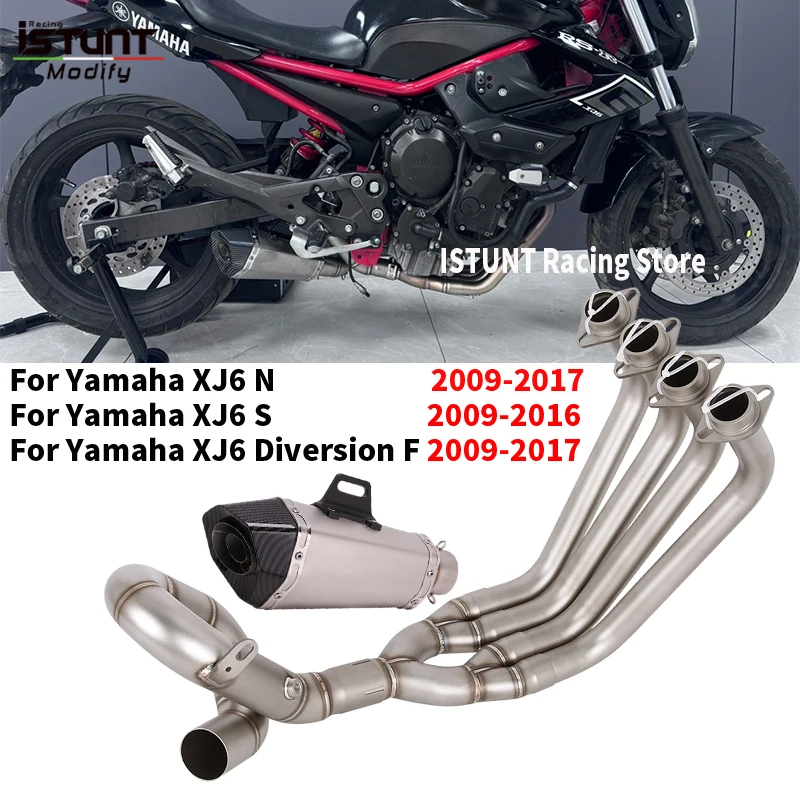 Para YAMAHA XJ6 N XJ6 S XJ6 Diversion F 2009 - 2017 Sistema de Escape de Motocicleta, Tubo de Conexión Frontal de 51MM para Silenciador