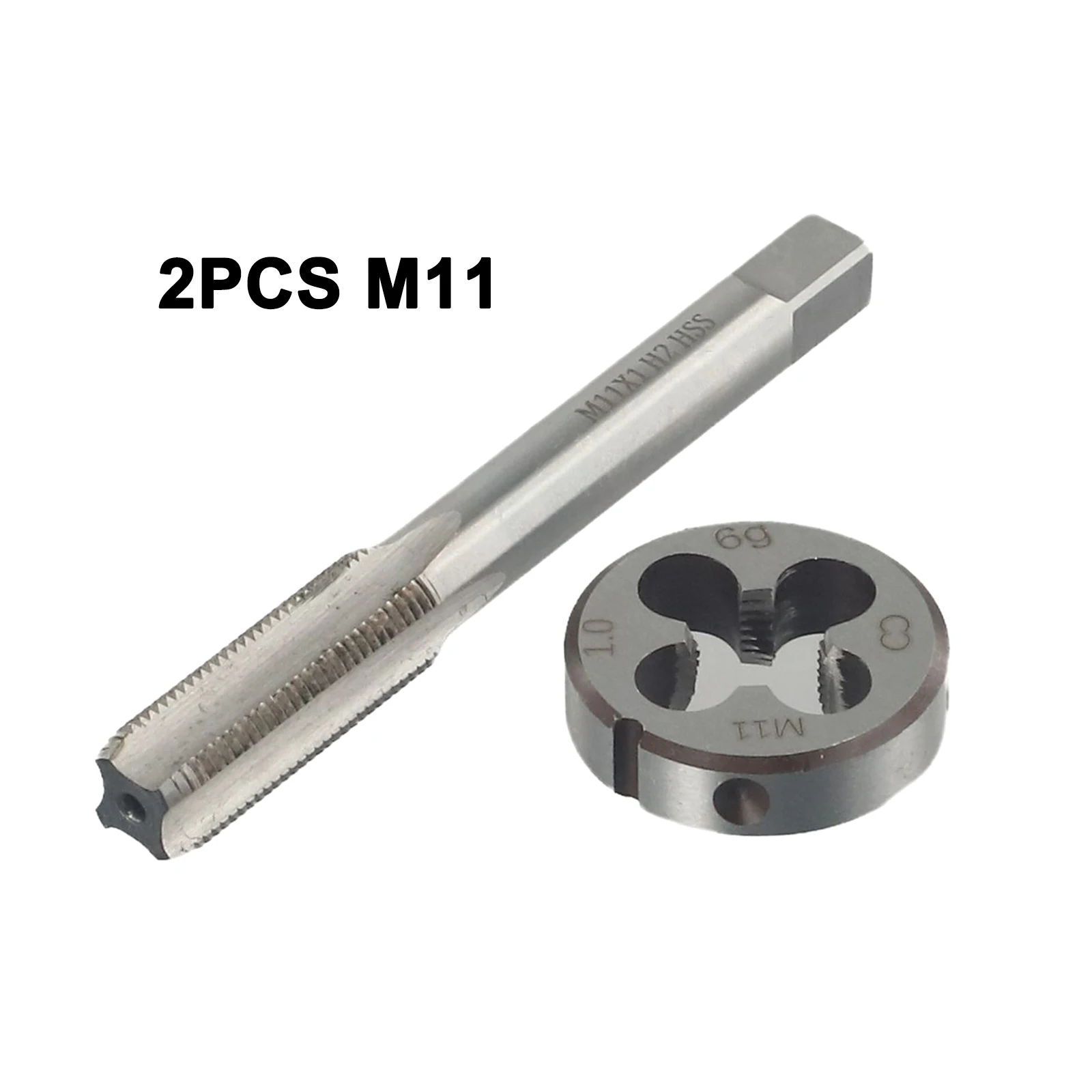 & M11 x 1.0mm Die Tap Die Tool 11*1mm HSS High speed steel Kit Right Hand Silver Thread 2pcs/set Practical New