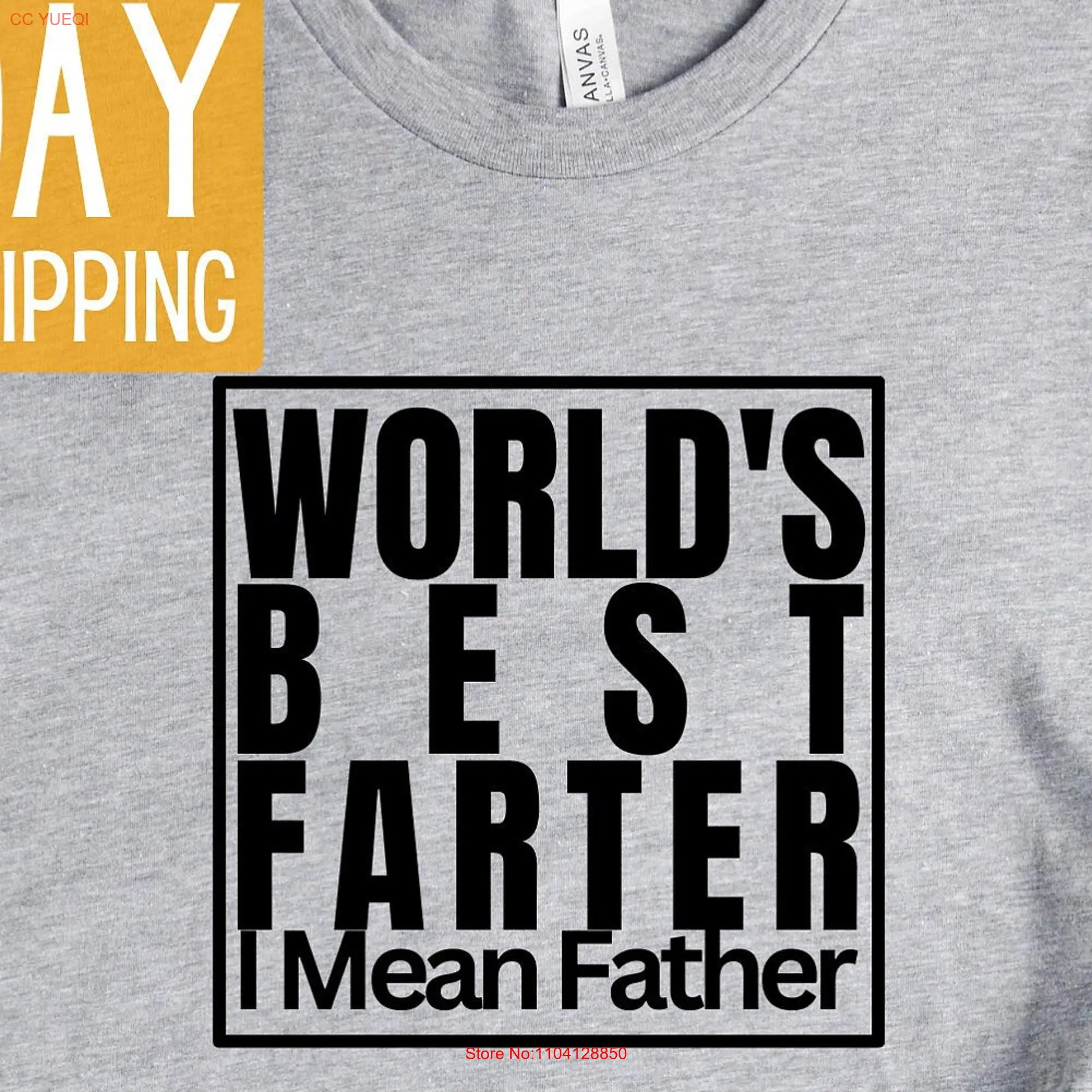 World's Best Farter T Shirt Mean Father Funny Fathers Day Husband Humor for Men Dad long or short sleeves