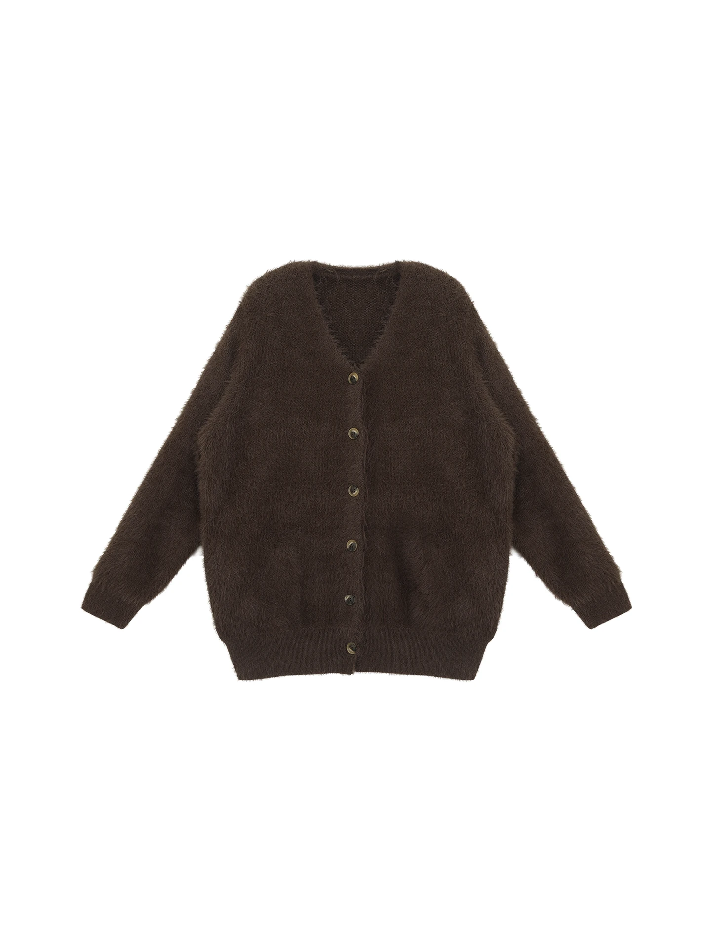 جاكيت نسائي فضفاض من القطن من ريد سيليبريتي كلوب، موديل 2025 الجديد للخريف، بأسلوب عصري مريح، معطف فرو بلون القهوة بأكمام طويلة