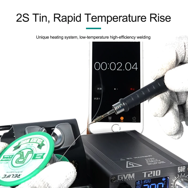 GVM C210 Series Integrated Soldering Station Iron Tip Heat Conduction Temperature Recovery for GVM T210 Mainboard Welding Repair