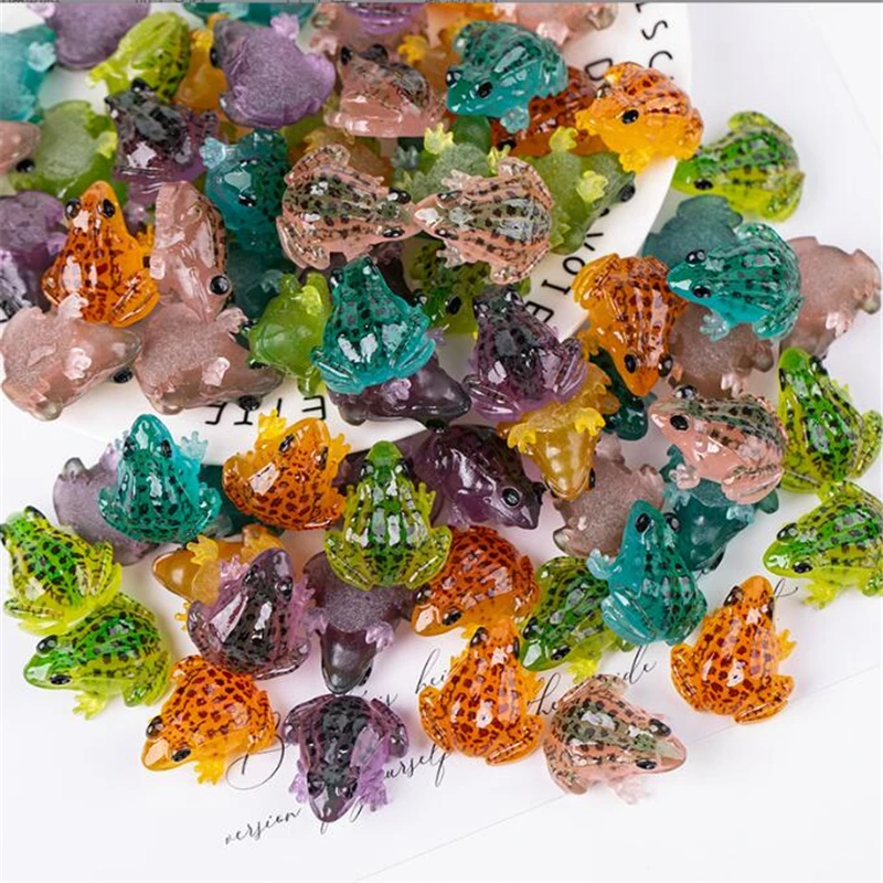 10Pcs/Lot New Resin Frog Acrylic Animal Beads Charm Connectors Diy Earrings Keychain Phonecase Jewelry Making Resin Acessories