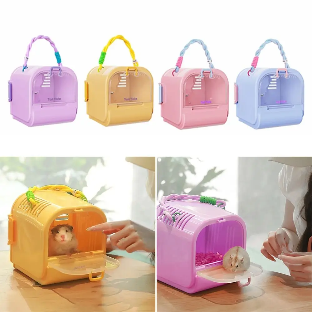 

Plastic Hamster Carrier Cage Large Space Breathable Hamster Carry Case Portable Visible Small Pet Ventilated Cage Chinchilla