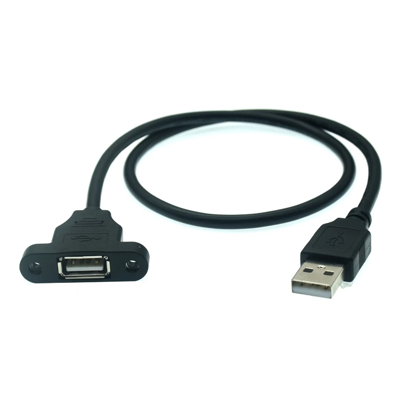 USB 2.0 Extension M/f Cable Male To Female Charging Data Cable Cord With Screw Panel Mount Foil+Braided Shielded Spacing 28mm