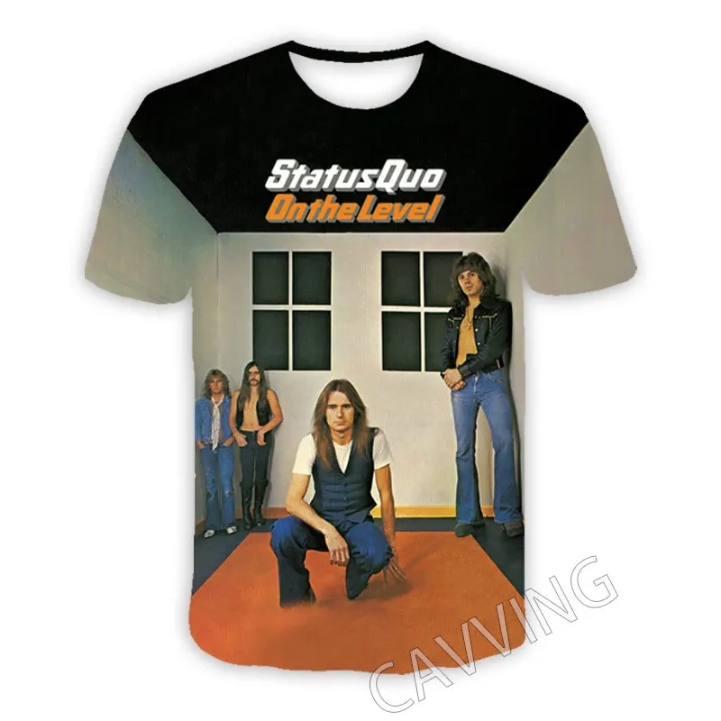 موضة جديدة للنساء/الرجال ثلاثية الأبعاد حالة الطباعة Quo روك باند تي شيرت غير رسمي الهيب هوب بلايز Harajuku أنماط ملابس علوية #5