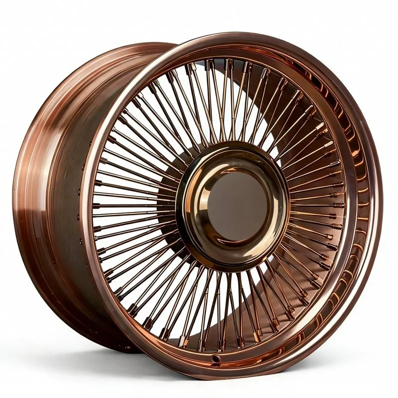 Gold Plated Wire Wheels 13 14 15 16 18 20 22 24 26 Inch 72 100 120 144 150 Spoke Knock Off Rim  Lowrider Car Show Vehicles