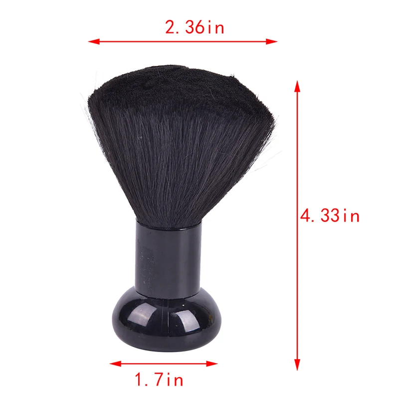 Plumero de fibra negra suave para cuello y cara, cepillos para estilista, cepillo para peluquero, herramientas de estilismo para corte de pelo profesional, 1 unidad