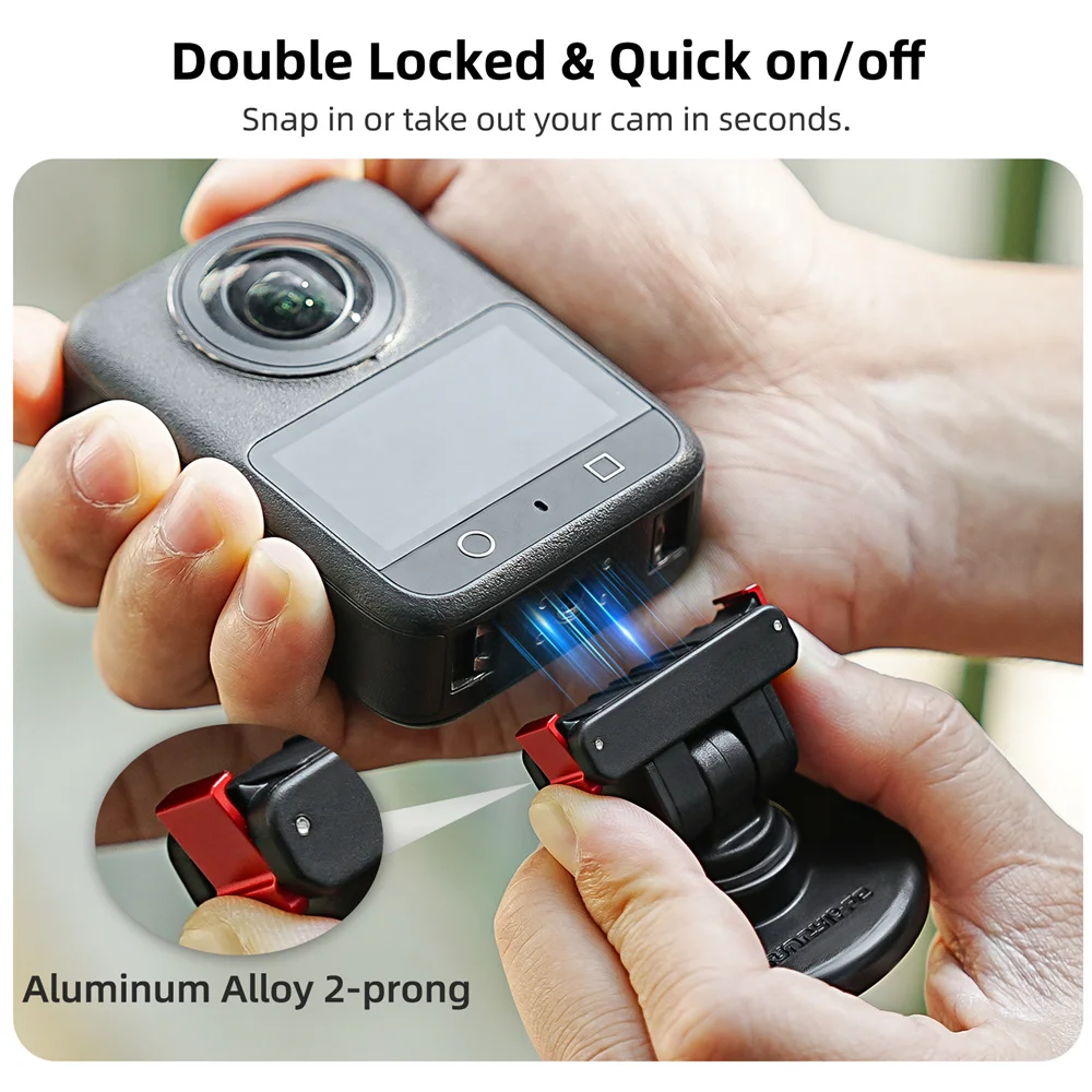 

Магнитный быстросъемный адаптер-основание для DJI Osmo Action 3/4/5 Pro/OSMO 360, быстросъемный двухзахватный кронштейн-адаптер для настольного крепления