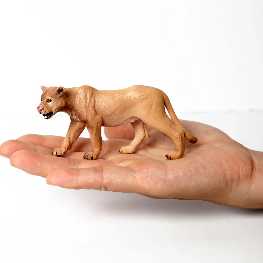 Modelo de animales salvajes, Tigre, León, leopardo, educativo, pintura a mano, animales de la selva, figuras de acción, conjunto de modelos, figuritas para niños pequeños