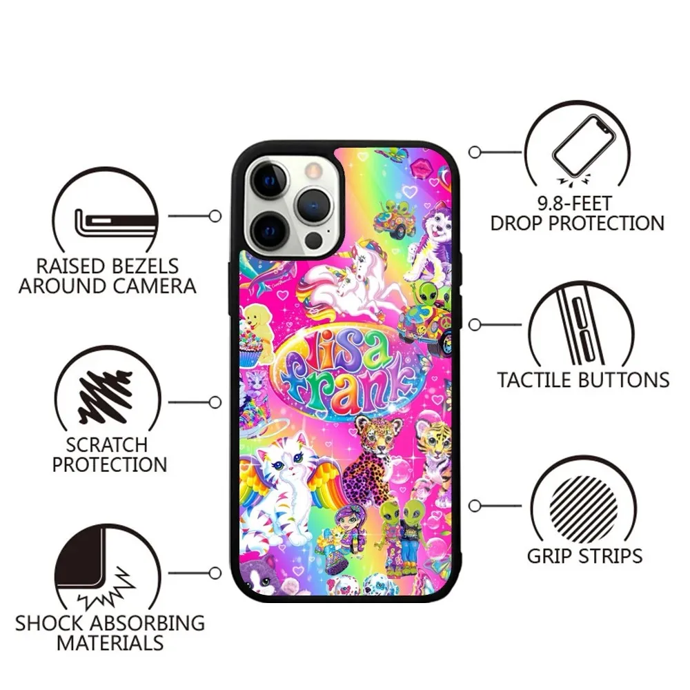 L-Lisa Frank Art  Phone Case Strong Magnetic For IPhone 15,14,13,Pro,Max,Plus,11,12,Mini For Magsafe Wireless Charging