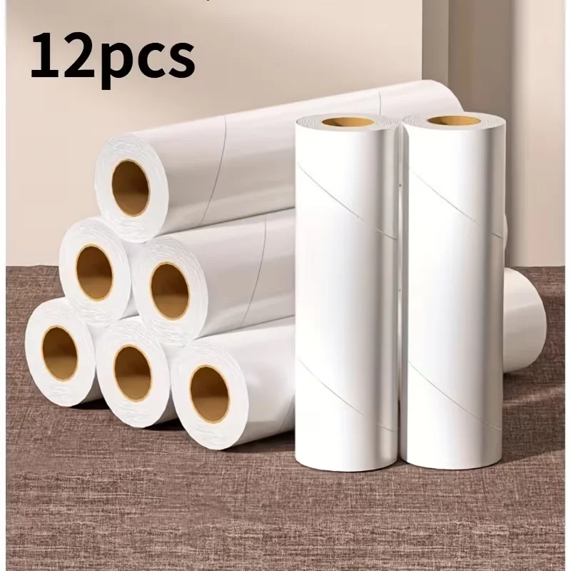 12pcs Strong Adhesive Lint Roller Refill Paper Easy Tear Pet Hair Remover for Carpet Furniture No Power Needed Household Cleanin
