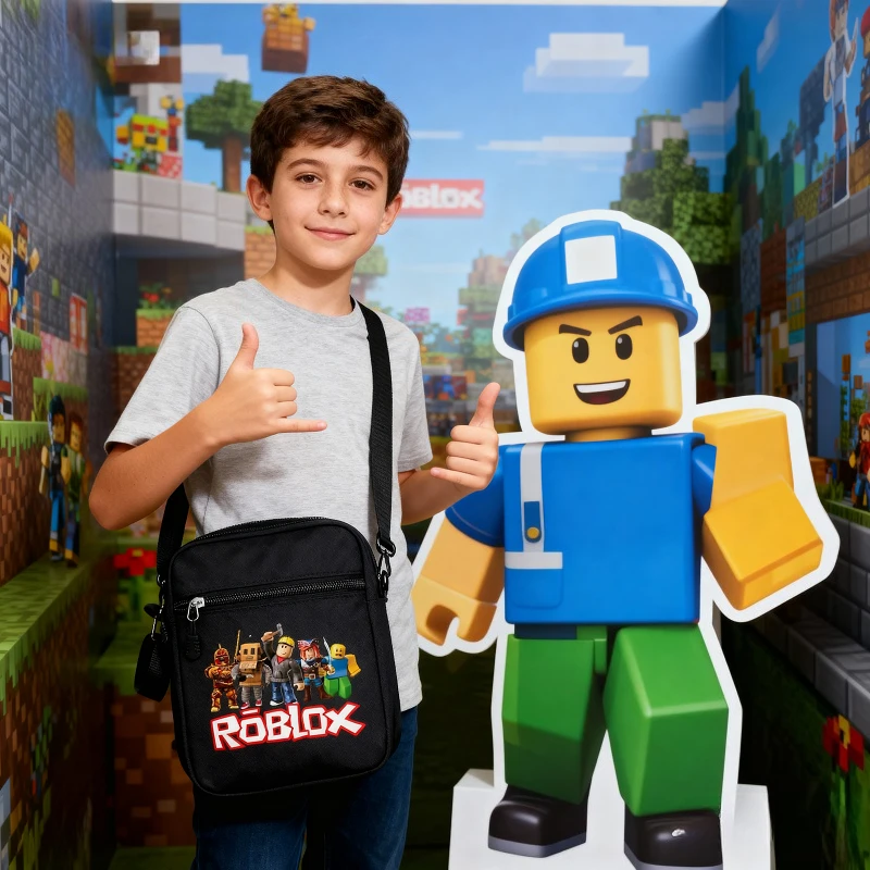 جديد لعبة ROBLOX طباعة الفتيان والفتيات حقيبة مربعة صغيرة عادية عصرية ولطيفة الهاتف المحمول واحدة الكتف حقيبة كروسبودي صغيرة #1