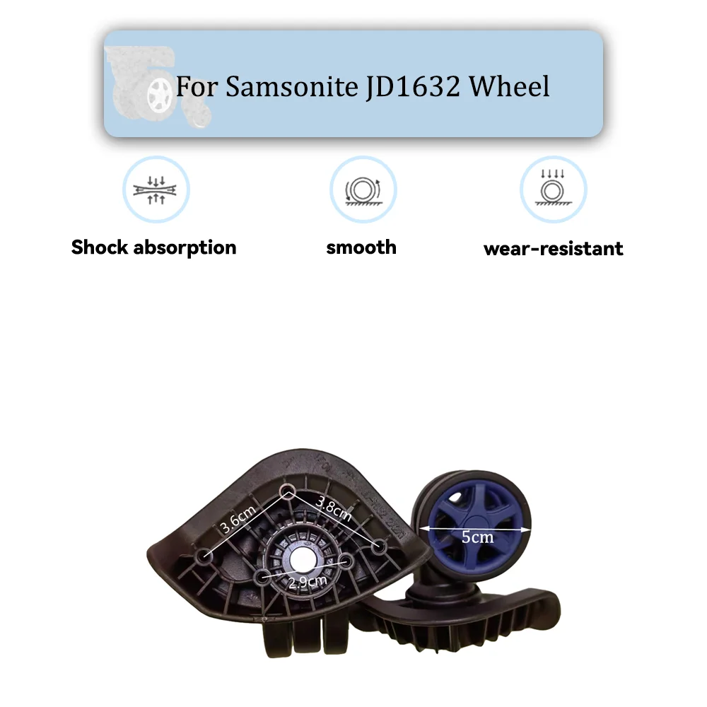 

For Samsonite JD1632 Universal Wheel Black Replacement Suitcase Rotating Silent Smooth Shock Absorbing Wheel Accessories Wheels