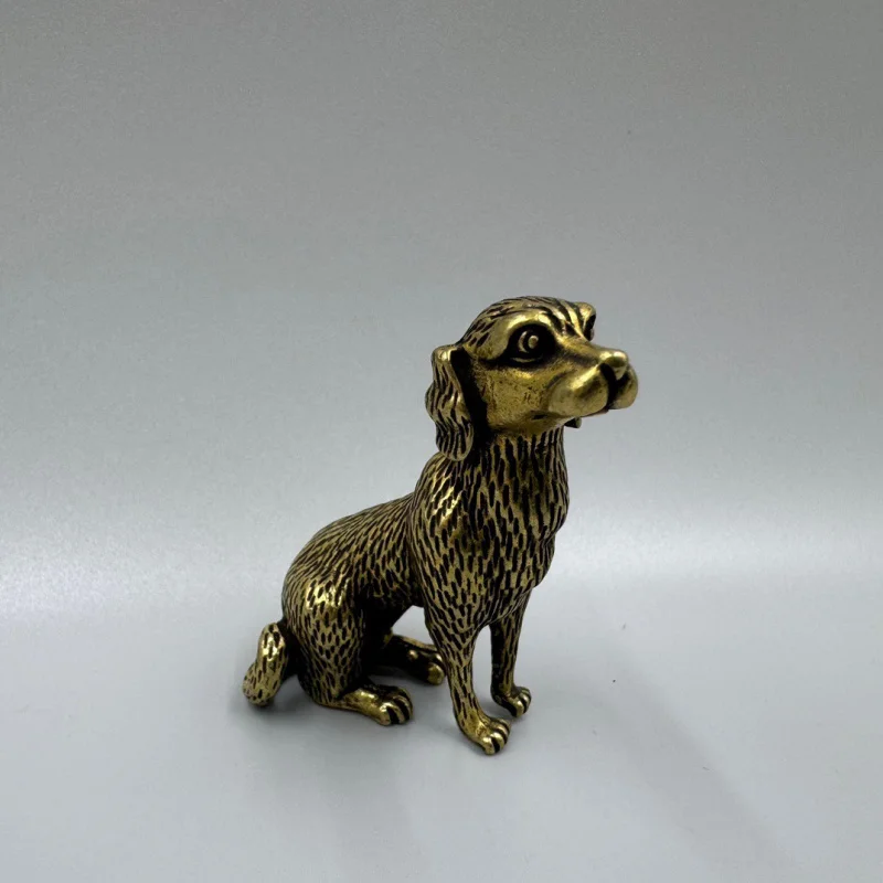 

Solid Brass Zodiac Dog Ornament Watch Dog Office Study Desk Decoration Small Brass Dog