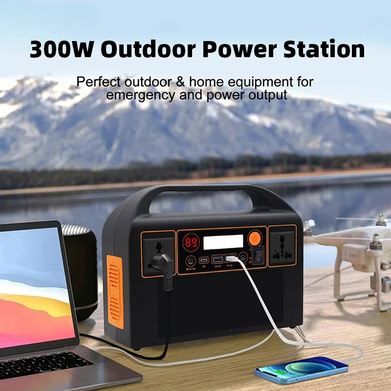 90000mAh Solar Generator Outdoor Camping Emergency Auxiliary Battery Pack Power Bank 300W 110/220V Portable Power Station Supply