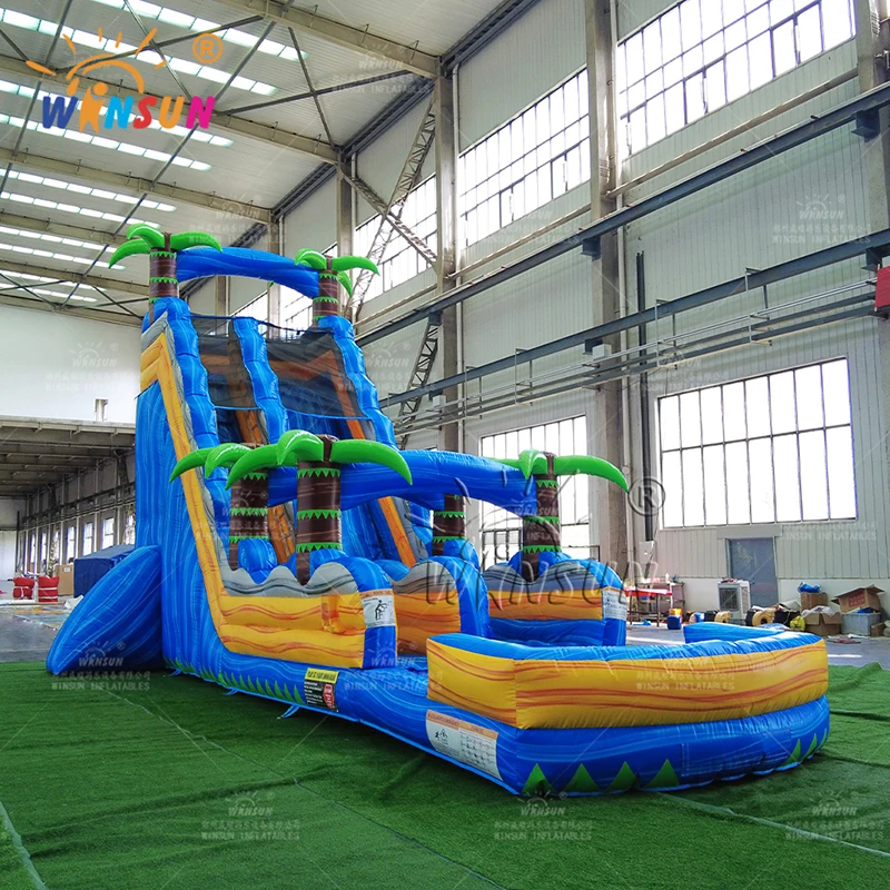 

Customized Commercial Giant Water Slide Inflatable Party Size Cheap Inflatable Water Slide With Swimming Pool For Adult