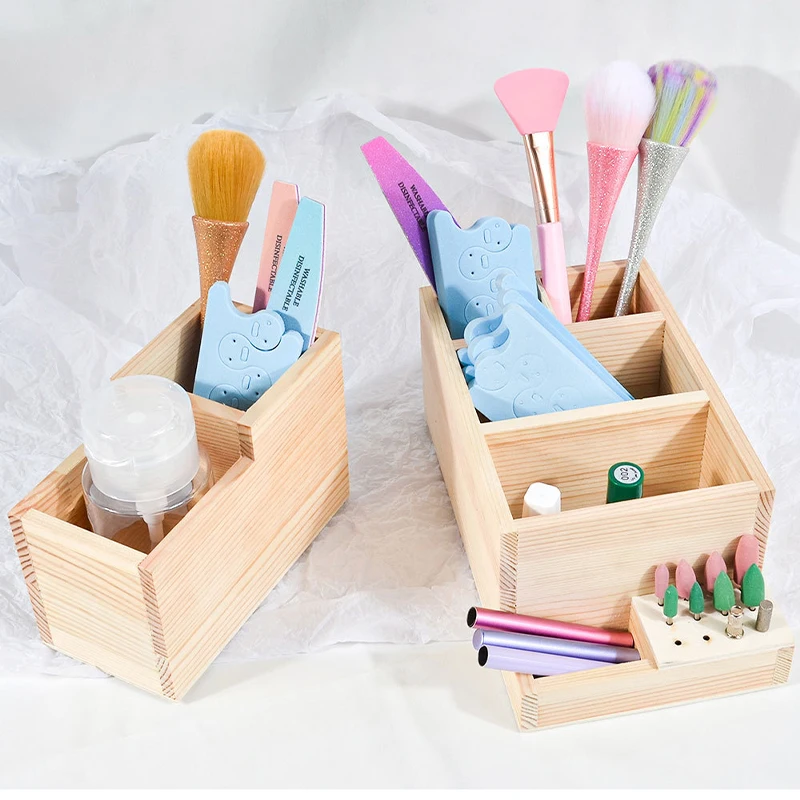 Boîte de rangement pour dissolvant de vernis à ongles, outil de manucure, brosse à poussière, tête de ponçage, coton-tige, étagère de présentation