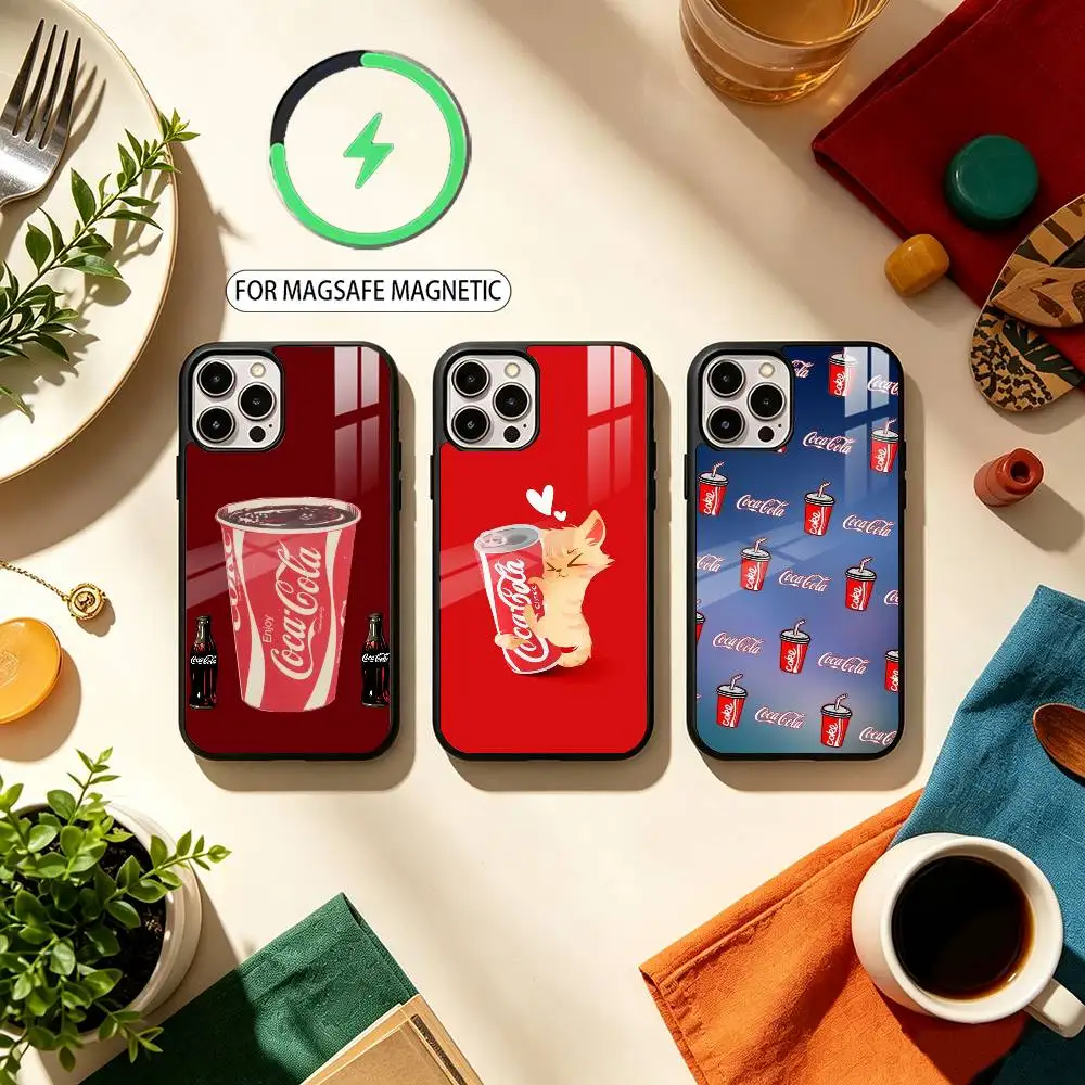 Hot C-Coca D-Drinks C-Cola  Phone Case For iPhone17,16,15,14,13,12,11 Plus,Pro Max Magnetic For Magsafe Wireless Charging