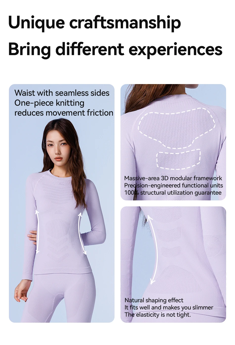 COPOZZ Nahtloses Ski-Thermo-Unterwäsche-Set für Damen und Herren, hochelastisch, Rundhalsausschnitt, schnell trocknend, feuchtigkeitsableitend, Sport-Baselayer, lange Unterhose – Detail 5