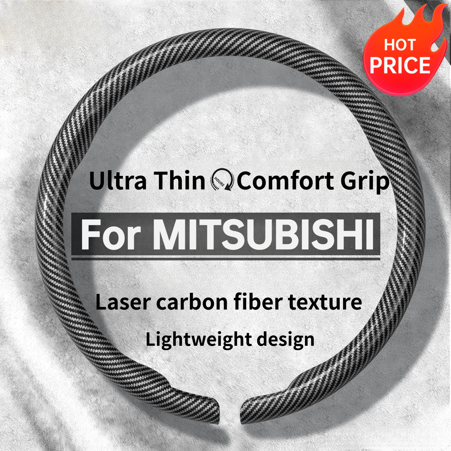 Carbon fiber ultra-thin car steering wheel cover, suitable for Mitsubishi Outlander Pajero Sport / Montero Sport Triton / L200
