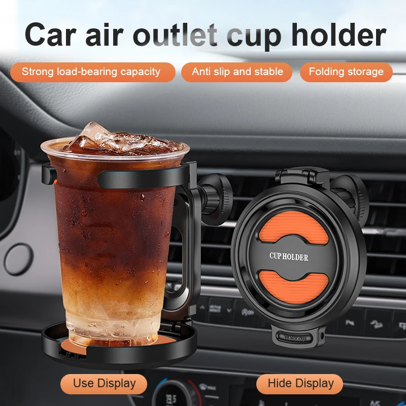 

Car Cup Holder For Air Vent Universal Adjustable Drink Rack Stand For Water Bottles & Ashtray Anti-Shake Stable Auto Organizer