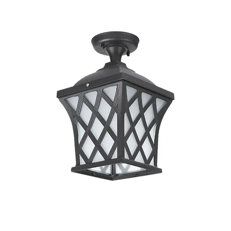 Garden Courtyard Terrace Hanging Lamp Aisle Gazebo Rack Waterproof Outdoor Pendant Light Low Cost Products European Black