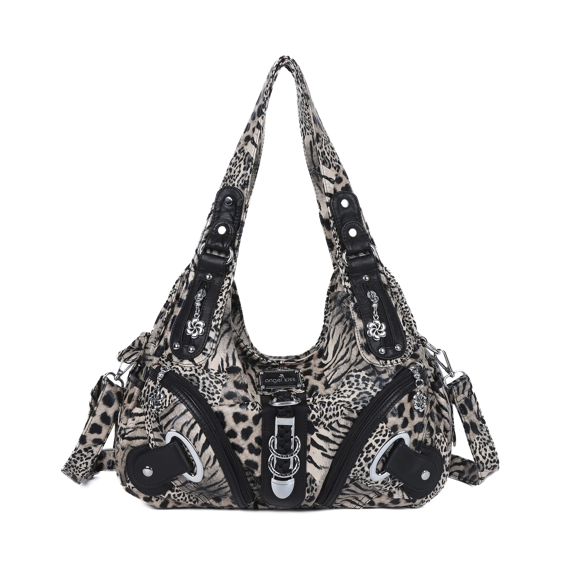 Angel Kiss Women's Fashion Shoulder Bag Large Top-Handle Satchel Dumpling Pack Multi-Pocket Coffee Shoulder Bag Purse image 3