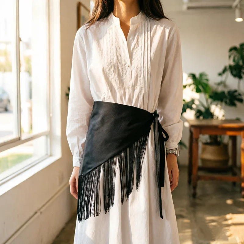 

Женский ретро-пояс с бахромой и кисточками, широкий пояс-шарф для танцевальных костюмов, рубашек, юбок, платьев, модный декор для талии