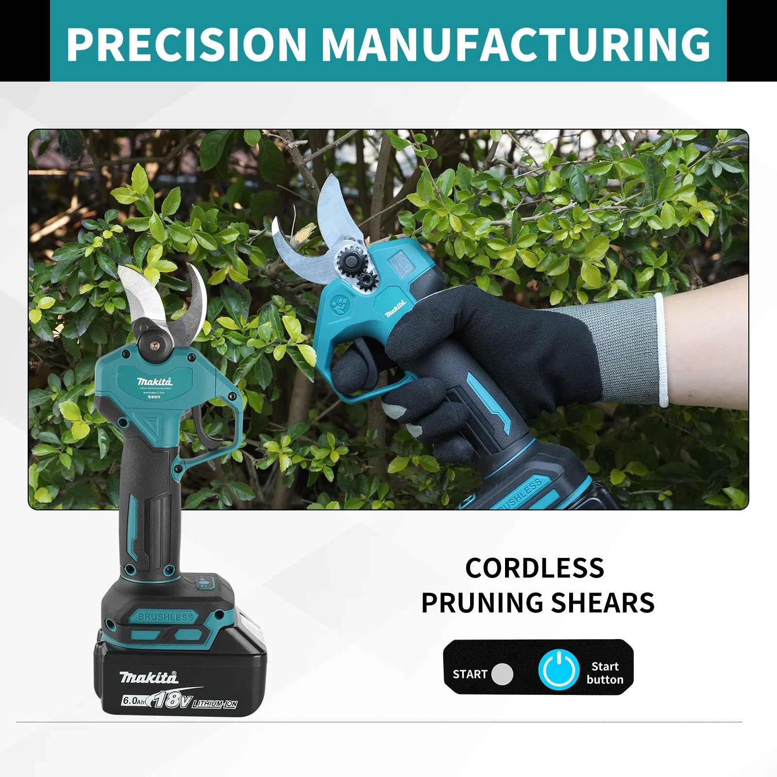 MPP569 Brushless Electric Pruning Shears Garden Tool Cordless Electric Garden Scissors Fruit Tree For Makita 18v Battery Pins - view 6