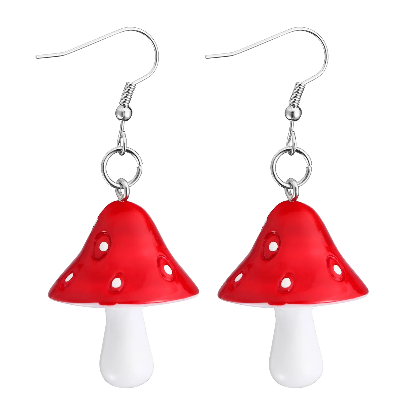 

Dangling Mushroom Drop Earrings of The Lid Acrylic Colorful for Women Women's Hoop