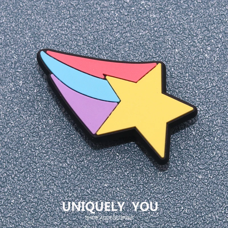 Shoe Charms Star Lightning Shooting Star Rainbow Decorations for Cross Shoes