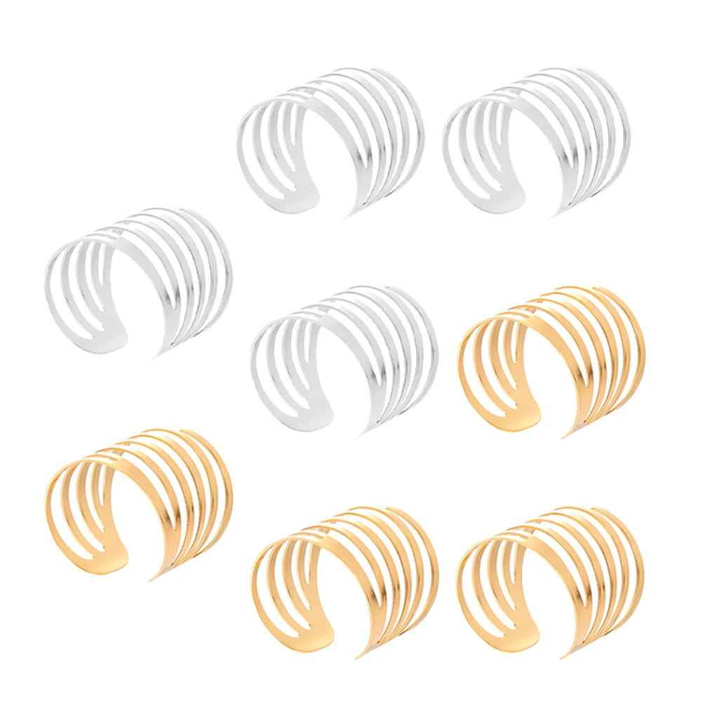 

8 Pcs Napkin Rings Holder Tableware Accessories Buckles Spiral Restaurant Hotel Holiday Decor Tableware Accessories